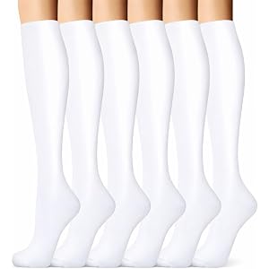 Mhzycaus Compression Socks for Women, Black, Breathable Soft Stretch, Walking Hiking Travel Daily Wear, 6 Pack
