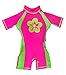 Swimfree Girls Pink/Green Floating Swimsuit Sun Protection Swim Suit SPF+50 Flotation Suit Size Large for Kids Age 5.5-7.5 Years Old