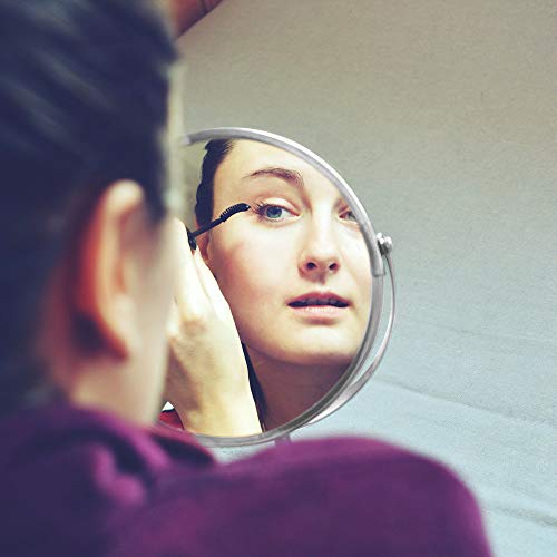 Makeup Mirror 6'' Tabletop 3X Magnifying Zoom Two-Side Round Vanity Mirror 360° Swivel Cosmetic Mirror with Base (Chrome Finish) - Thumbnail 6