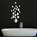 3D Wall Stickers NYKKOLA Water Drop Raindrop Modern Stylish Fashion Art Design Removable DIY Acrylic 3D Mirror Wall Decal Wall Sticker for Bathroom Sitting Room Home