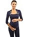 PattyBoutik Mama Button Embellished Ruched Maternity Top (Navy Blue M)