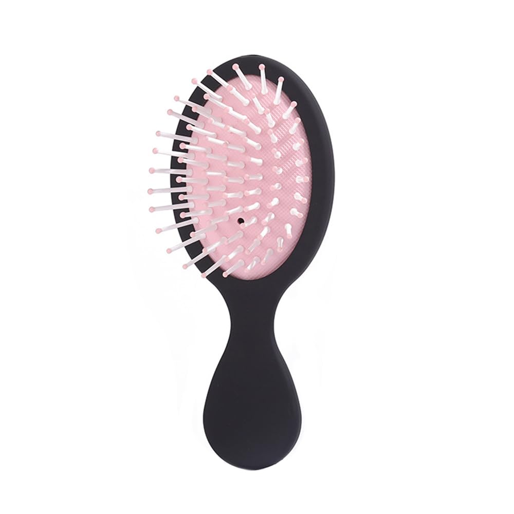 Mini Travel Detangler Brush Anti-Static Hair Brush Small Oval Wet Brush Wet And Dry Hair Tangled Hair Brush for Most Hair Types Glide Through Tangles with Ease (Black)