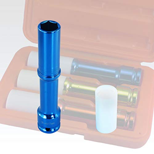 FIRSTINFO 1/2-Inch Drive 17mm Long Thin Wall Wheel Protector CR-MO Impact Socket