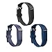 Doestyle Replacement Band for Fitbit Flex, Silicone Watchband Style Buckle for Fitbit Flex, Colorful Design with Adjustable Metal Clasp, Prevent Tracker Falling Off, Pack of 3 Black+Royal+Navy
