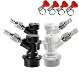 Jansamn BF 2X-BLCP-CS-WC Disconnect MFL 1/4 Thread, Ball Lock Fittings, with Hos Keg Couplers, 4 PCS, Gray