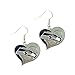 aminco womens NFL Seattle Seahawks Swirl Heart Dangle Earring Set Silver, One Size