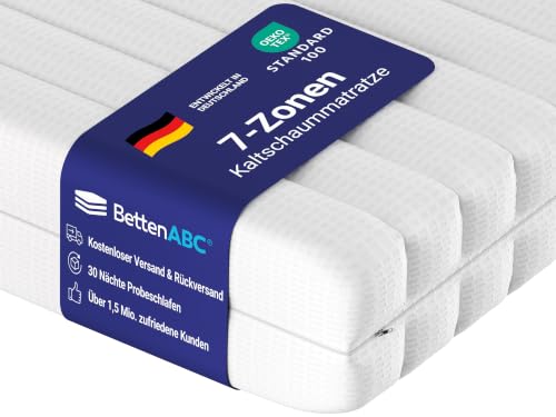 BettenABC - Matratze (KSP-500) - 120x200 cm - Wendematratze mit 2 Härtegraden (H2/H3) - 7-Zonen Matratze aus Hybridschaum - Hypoallergen & Antibakteri