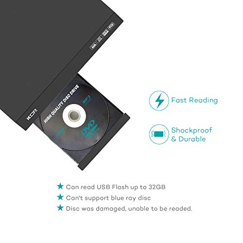 Region Free DVD Player,DVD Players for tv with HDMI&AV Output Port,USB