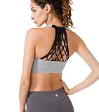 Queenie Ke Women's Medium Support Hand-Knited Nest Back Sport Fast Lane Bra Size M Color Grey Melange