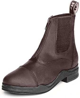 Y-H Hy Waxed Leather Zip Up Jodhpur Short Leather Boots