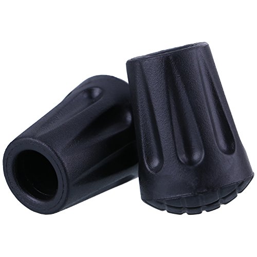 Hicarer 12 Pack Rubber Trekking Poles Tips Protectors Hiking Pole Replacement Flexible Walk Tip