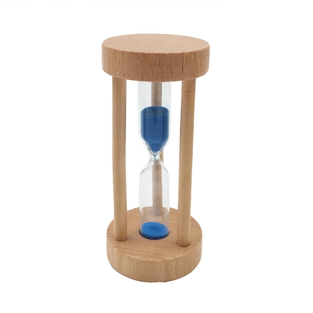 Home Decoration Wooden Sand Hourglass Timer 3 Min Wood Frame Hourglass Sand Clock Timer for Office Kitchen Home Decor Desktop Decoration Blue Children