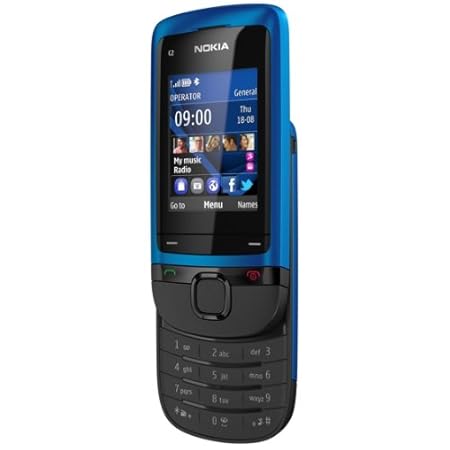 Nokia C2-05 Slider-Handy (5,1 cm (2 Zoll) Display, VGA-Kamera) blau
