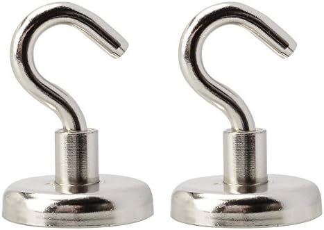 Magnetic Hook Powerful 80 LB Indoor/Outdoor Strong Magnet Hooks Powerful Kitchen Refrigerator Hook Neodymium Heavy Duty Non Scratch 2 Pack GREEN BIRD
