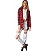 Fanala Womens Plaid Checks Button Down Long Sleeve Long Blouse Tops Shirt Dress