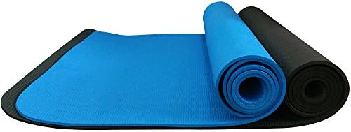 Yoga Mat by HD Fitness | Non-slip TPE Yoga Mat with Carrying Strap, Eco-Friendly, Gymnastics Mat. High Quality. Better Grip. Outdoor and Travel. 6mm Thick. Size: 72 x 24” (Blue)
