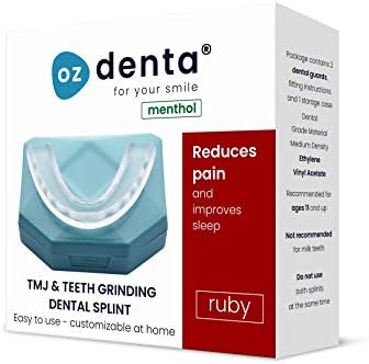 MINT FLAVORED Medium Density Material - Not Too Soft and Not Too Hard Dental Night Mouth Guard Slim Grind Protector Thin Tray Bite Retainer Splint to Stop Teeth Grinding TMJ Bruxism Clenching plate