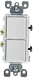 Leviton 5634-W 15 Amp, 120/277 Volt, Decora Single-Pole, AC Combination Switch, Commercial Grade, Grounding, White