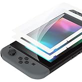 eXtremeRate 2 Pack White Border Transparent HD Clear Saver Protector Film, Tempered Glass Screen Protector for Nintendo Switch [Anti-Scratch, Anti-Fingerprint, Shatterproof, Bubble-Free]