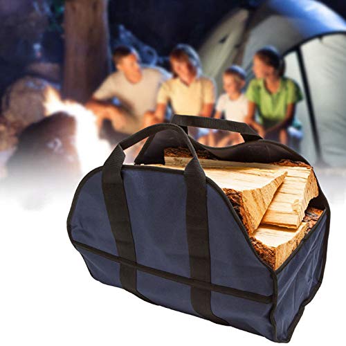 SODIAL Oxford Camping Log Carrier Outdoor Handle Package Storage Firewood Durable Navy Blue - Thumbnail 4
