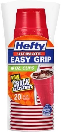 Hefty, C2-1859 Ultimate Easy Grip Cups, 18 oz, 20 count | Ultra-Strong and Durable Design