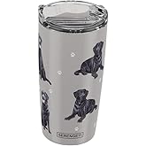 SERENGETI Labrador 20 Oz. Stainless Steel, Vacuum Insulated Tumbler with Spill Proof Lid - 3D Print - Insulated Travel mug for Hot or Cold Drinks (Labrador Black Tumbler)