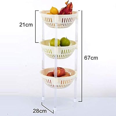 Plastic Vegetables Shelving Floor Stand Fruit Storage Rack Tripod
