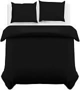 MOONLIGHT20015 Double Duvet Cover Set Black Solid Soft Duvet Cover 2 Pillowcases view 2