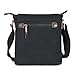 Ibagbar Small Vintage Cotton Canvas Messenger Bag Ipad Bag Shoulder Satchel Crossbody Bag Hiking Traveling Bag for Men and Women Black