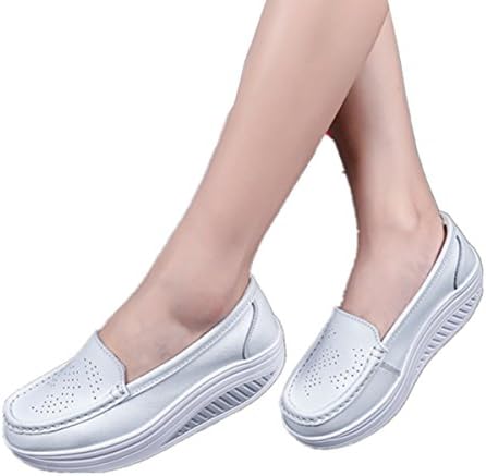 Yougao Women's Wedge Slip On Platform Nurse Shoes Slip On Work Shoes White(8102) US 7(EU 38)