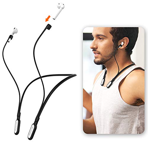 Silicone Maid LLC AirPods Neckband Anti-Lost Strap Silicone Holder Connector Compatible Apple Airpods 1 & 2, Pro Wireless Charging, White