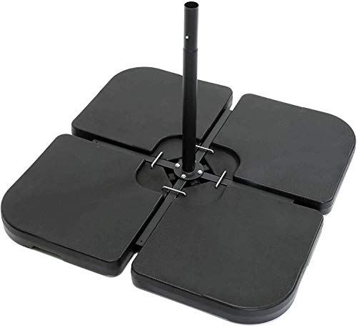 MaxxGarden Schirmständer - Ständer Sonnenschirm Zum Befüllen mit Sand oder Wasser - 4 Gewichten - Sonnenschirmständer Balkon Befüllbar - 50x50x7.5cm bis 60kg