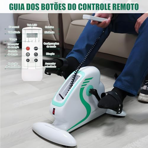 Mini Bicicleta Bike Ergométrica para Exercícios, Mini Bicicleta Elétrica com Display LCD e Regulador de Intensidade, Bike de Exercício Interno, Bike Ergometrica, Exercitador de Pernas, 110 V