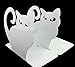 Winterworm Cute Vivid Lovely Persian Cat Nonskid Thickening Iron Metal Bookends Book Organizer for Library School Office Home Study Desk Organizer (White)