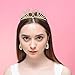 DcZeRong Queen 60 Birthday Tiara Women 60th Birthday Crown Gold Rhinestone Crystal Diamond Crown