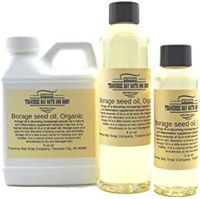 Borage seed oil Organic, 4 oz , Safety sealed container. Soap making, lotion, creams, bath, beauty.