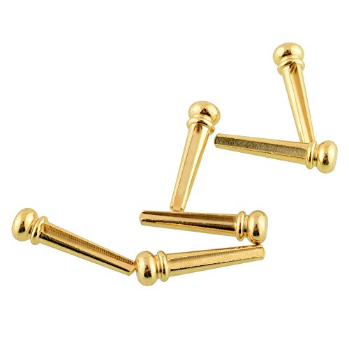 Xinzhi Guitar Bridge Pins- 6Pcs Brass Guitar Strings Fixed Cone Acoustic Guitar Replacement Parts