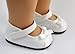 Doll Shoes White Leatheroid Mary Jane Fit 18 inch American Girl dolls by sweet dolly