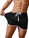 BALEAF Men's 3 Inches Bodybuilding Workout Shorts Drawstring Running Shorts Zipper Pockets