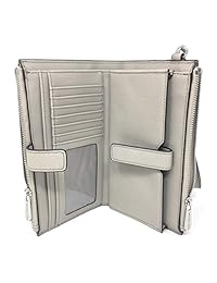 Michael Kors Jet Set Travel Doble cremallera Cartera de cuero Saffiano Monedero 2019 Nuevo color