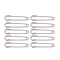 Cicitop 10PC Silver Tone Large Strong Duty Safety Pins DIY Sewing Tools Stainless Steel Fashion Brooch Pin (50#)