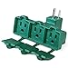 ClearMax 3 Outlet Heavy Duty Indoor Outdoor Power Splitter with Outlet Covers (Green - 2 Pack)
