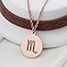 KUIYAI Zodiac Pendant Necklace Rose Gold Disc Horoscope Necklace Birthday Gift (Scorpio RG)