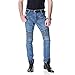 Just No Logo Men's Slim Zipper Biker Jeans Moto Denim Pants(34W,Blue)
