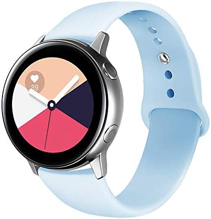 Compatible with Samsung Galaxy Watch Bands 42mm/Galaxy Watch Active/Gear Sport/Gear S2 20mm Soft Silicone Watch Strap for Huawei Watch 2 Moto 360 2nd Light Blue