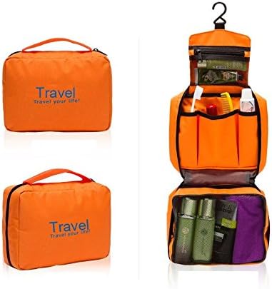 Amazon Co Jp トラベルポーチ シンプルファンの洗面用具入れ 化粧ポーチ 旅行bag バスルームポーチ マジックテープ フック付き 収納バッグ コスメポーチ吊り下げ 旅行 便利グッズ 小物整理 プレゼント ギフト オレンジ シューズ バッグ