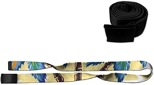 Cartoon Tropical Island With Hawaiian Palm Trees Torch Seagulls At Sunset Men Casual Printing Belt