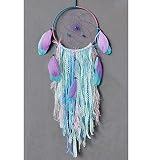 Dream Catcher Handmade Traditional White Feather Wind Chime Wall Hanging Home Decoration (Purple Bohemia Dream Catcher)