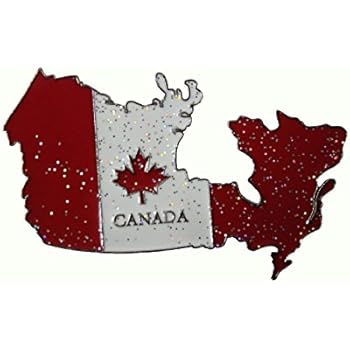 CANADA Flag Country Shape Metal Fridge Magnet .. Size : 3.25