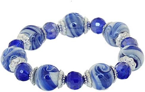 Coloured Glaze Balls Stretch Cord Bracelet Faceted Crystal Spacer Beads Charm Bangle Rhinestone Contractable Wristlet Rondelle Beads Elastic Rope Circlet Fashion Wristband For Women Girls Lady